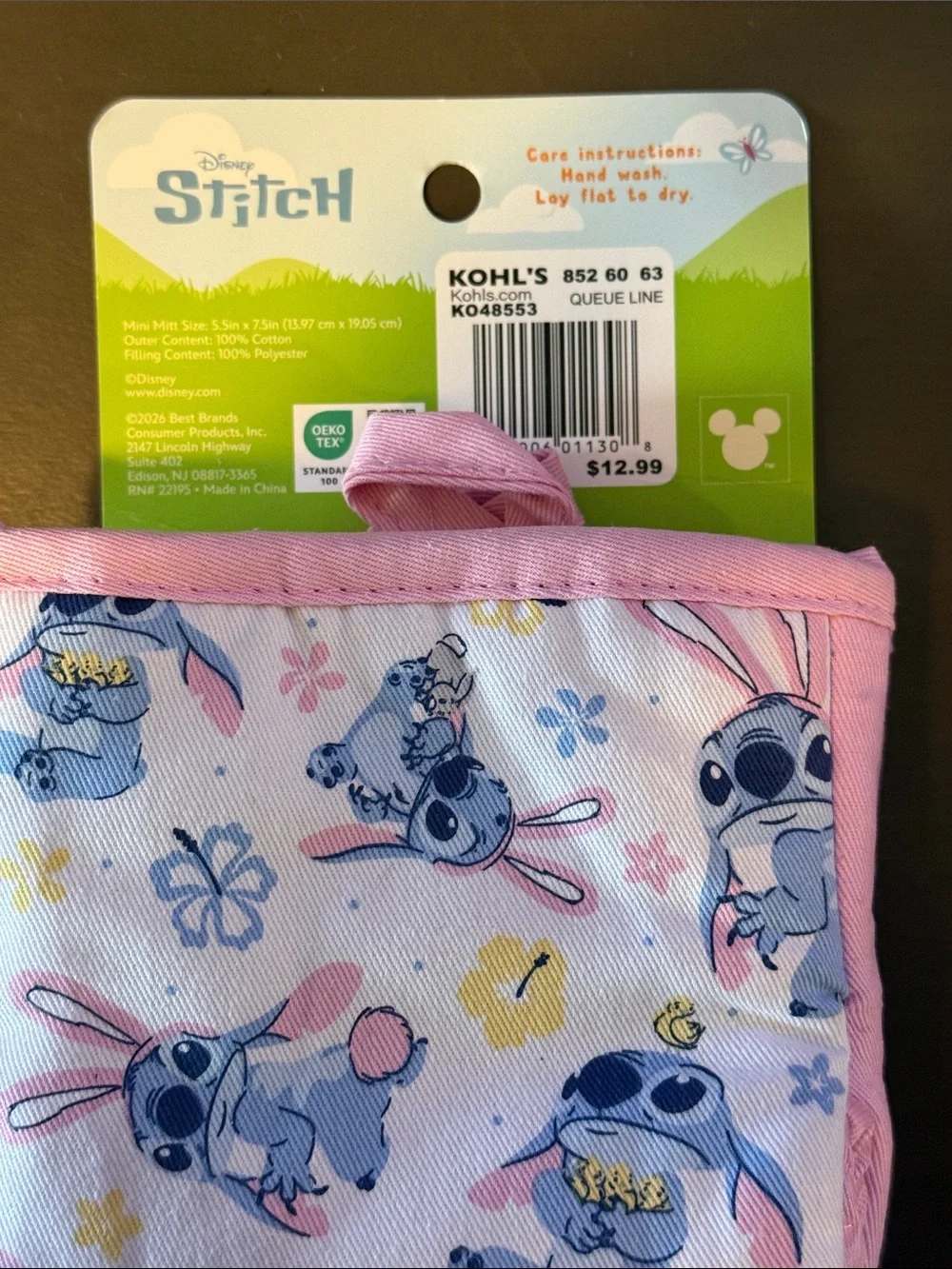 Disney Stitch Silicone Mini Oven Mitts 2 Pack NWT